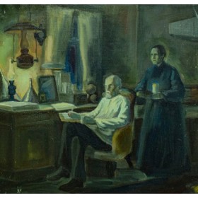 К.Э и В. Е. Циолковские в своем доме -Мысли о Космосе, Пичугин Михаил Пр. Духанова Т. А.