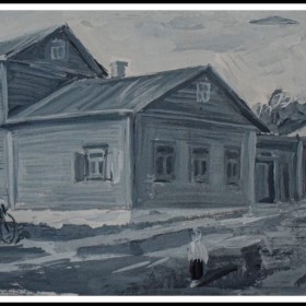 Старая Калужская улица с домиком , где проживал Циолковский К.Э. , Пичугин Михаил Пр. Духанова Т. А.